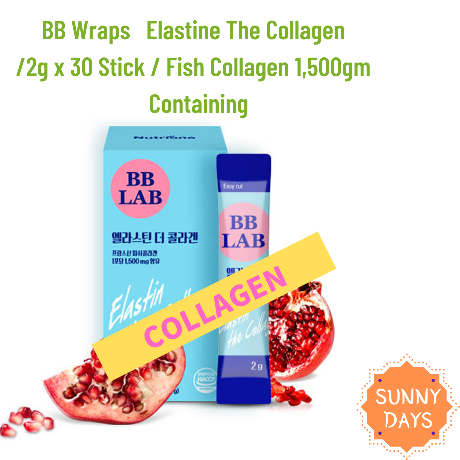 BB LAB Elastine The Collagen /2g x 30 Stick / Fish Collagen 1,500 gm ...