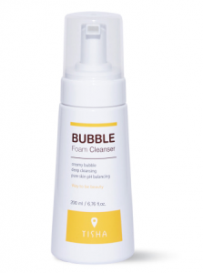 T-sha bubble foam cleanser that manages sensitive skin