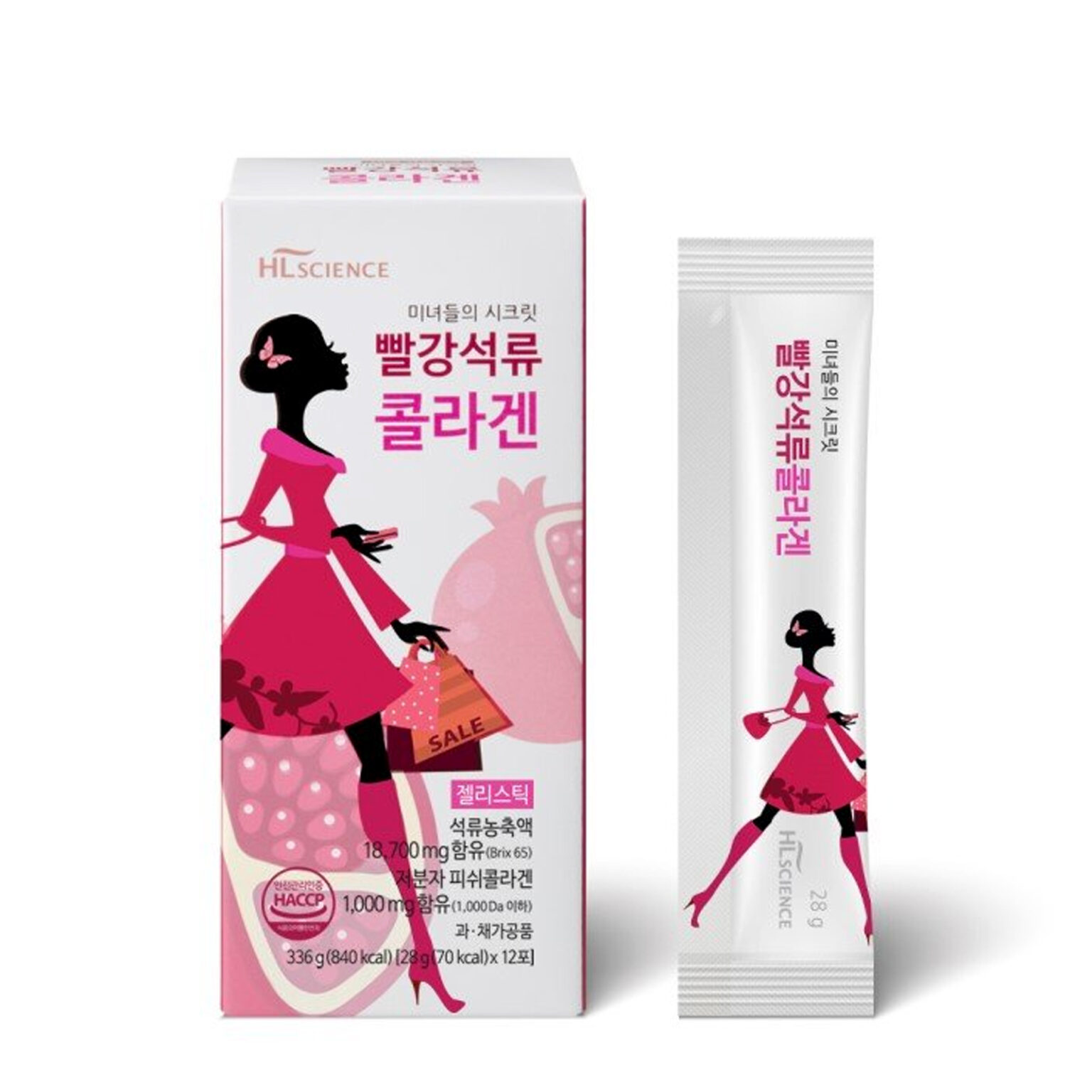 HL science Korean Pomegranate Collagen Jelly Stick 28g Pack of 12 ...
