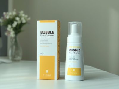 T-sha bubble foam cleanser that manages sensitive skin