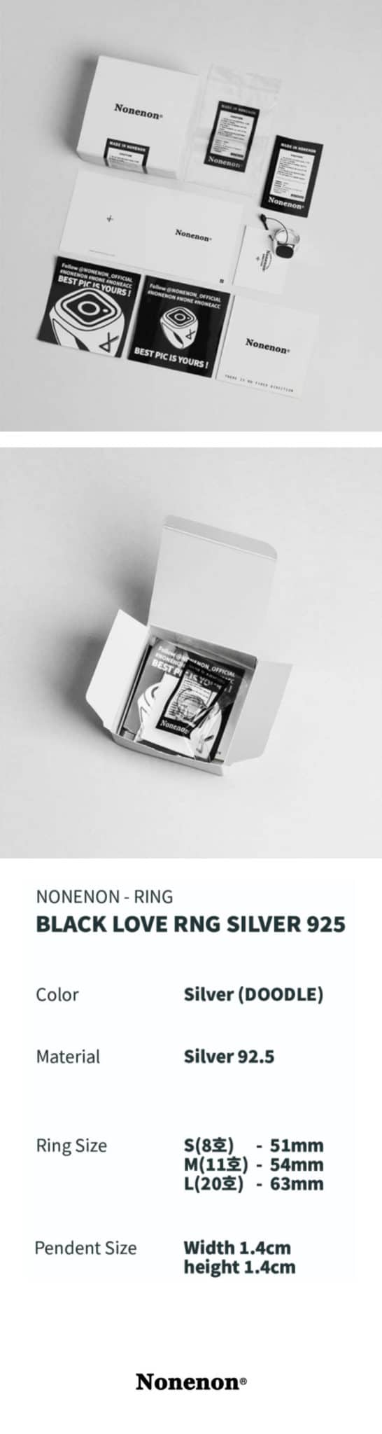 NONENON/ BLACK LOVE RNG SILVER925 (DOODLE) - Now In Seoul