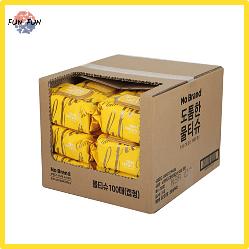 E-Mart No Brand 100 sheets of thick wet wipes, 272g × 24 pieces (1 box) -  Now In Seoul