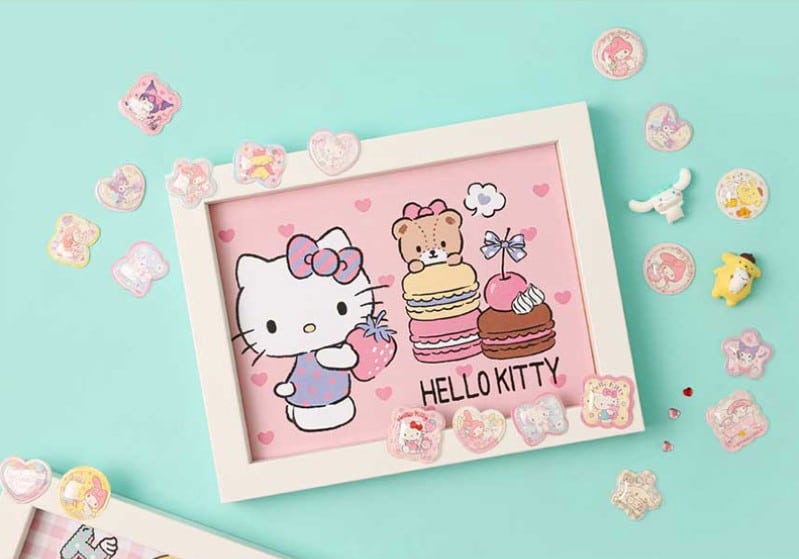 SANRIO Characters Bling DIY 3D Sticker Maker 25 Type +Refils set Kitty My  Melody