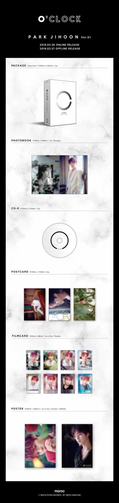 PARK JIHOON 1st Mini Album O'CLOCK
