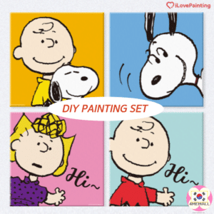 [ iLovePainting × Peanuts ] Snoopy DIY Painting set Oil Painting 20X20 Prenatal Healing Hobby from Korea Children's Coloring Book Gift Home Decor Gift