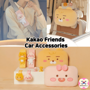 Kakao Friends Car Neck Cushion Seat Belt Cover Car Bag Hanger Car Seat Headrest Hook Car Accessories Little Ryan & Little Apeach