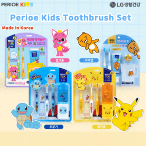 Perioe Kids Toothbrush Set Step 2 Step 3 Step 4 Age 3 to 13 Pinkfong Pokemon Ryan Baby Toothbrush Toddler Toothbrush Junior Toothbrush Kids Toothbrush