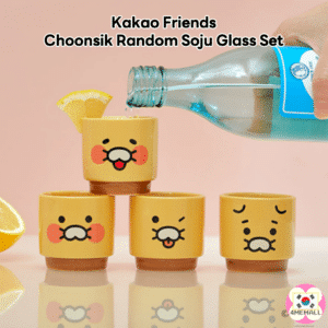 Kakao Friends Korean Soju cup Set Choonsik Random Porcelain Soju Glass 4P Set Party Supplies Party Necessities Gift