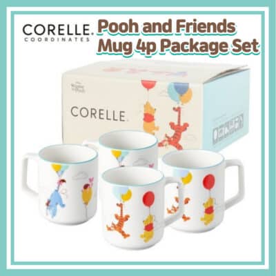 Corelle x Winnie the Pooh and Friends Mug/Corelle Mug/Pooh Mug/ Pooh Kitchen/ Character Mug/Corelle Cup Set/ Dishwasher-safe cup / Heat Resistant Cup