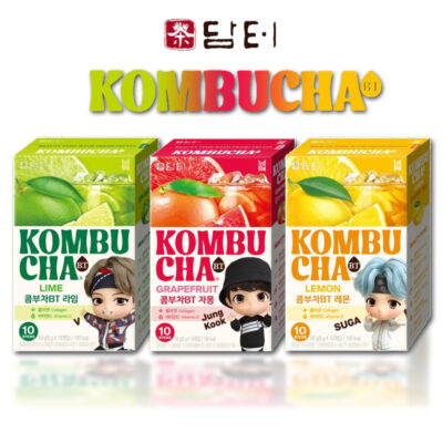 [DAMTUH] Kombucha BT Random Package(BT Lemon / Lime / Grapefruit) 10T 50g(5g x 10T), 30T/ Tiny Tan BTS Character Key Ring 1 Random Gift
